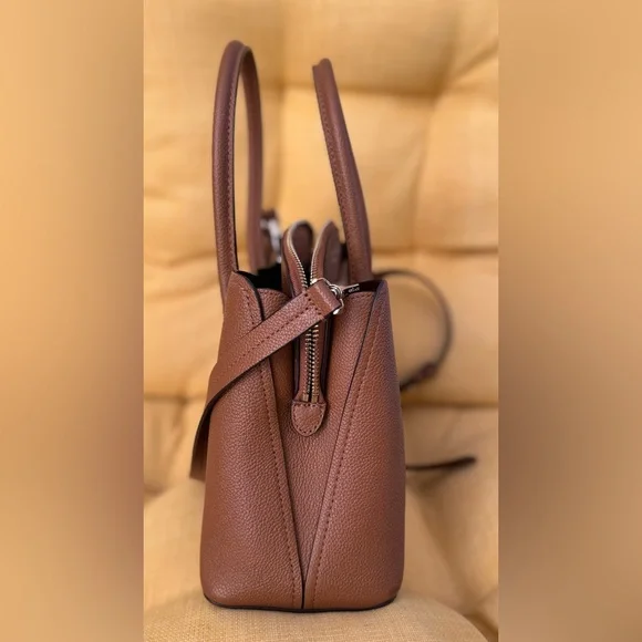 Kate Spade Medium Top Handle Satchel: Brown Leather w/ Removeable Shoulder Strap - Picture 9 of 13